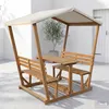 home24 Gartensitzgruppe - Akazie Massiv / Polyester - Braun Produktbild-Vorschau 4