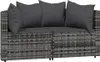 vidaXL 3-tlg. Garten-Lounge-Set mit Kissen Grau Poly Rattan Produktbild-Vorschau 3
