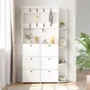 Merax Garderobe mit 6 Klapptüren und Haken,  3-in-1 Produktbild-Vorschau 2