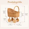 Vintage Rattan-Babykorb, Weidenkorb für Babys, für Produktbild-Vorschau 2