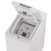 Close-up view of the top opening of a white washing machine. Produktbild-Vorschau
