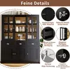 Hoge kast 140 x 38,5 x 175 cm met vitrinedeuren, laden, Productafbeelding-voorbeeld 7