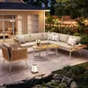 Set divano da giardino a forma di L Merax con 2 tavolini e Anteprima dell’immagine prodotto 10