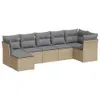 Design 7-tlg. Garten-Sofagarnitur mit Kissen Beige Poly Produktbild-Vorschau 2