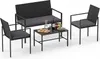 COSTWAY Polyrattan tuinmeubelset, loungeset voor buiten, Productafbeelding-voorbeeld 1