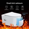 doporro WC Suspendu Blanc Cuvette Céramique Toilette avec Voir les images du produit 6