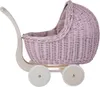 LILI Puppenwagen aus Weide Rosa 48X28 H26/47 CM Produktbild-Vorschau 3