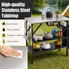 Grilovací stůl COSTWAY, skládací campingový stůl, stůl se Náhled obrázku produktu 5