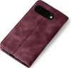A burgundy flip case for a smartphone is shown from a diagonal top-down perspective against a white background. Produktbild-Vorschau