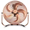 A copper-colored floor fan with a retro design is shown against a white background. Podgląd zdjęcia produktu