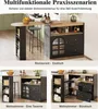 A collage of images showing a rotating bar cabinet in different configurations and settings. Voir les images du produit