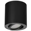A black cylindrical ceiling light fixture with a gray trim and a visible light source. Anteprima dell’immagine prodotto