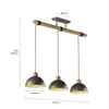 Lindby Hängeleuchte Holgar, grau, 3-flg., Holz, Metall, E27 Produktbild-Vorschau 7