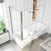 130x140cm Badewanneaufsatz 3 tlg. Faltwand Duschwand +70cm Produktbild-Vorschau 3