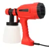 A red and black electric paint sprayer with a white container is shown against a white background. Produktbild-Vorschau