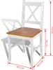 A white wooden chair with a brown seat, shown with dimensions indicated by measurement lines and text. Náhled obrázku produktu