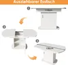 Diagram showing how to extend a white dining table. Náhled obrázku produktu