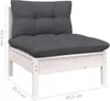 7-tlg. Garten-Lounge-Set mit Kissen Weiß Kiefer Massivholz Produktbild-Vorschau 6