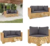vidaXL Garten Ecksofas mit Kissen 2 Stk. Massivholz Teak - Produktbild-Vorschau 1