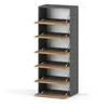 A tall, narrow shoe cabinet with six shelves, each with a flap door. Produktbild-Vorschau