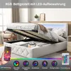 INONEFT Boxspringbett 140x200cm mit LED, Doppelbett mit Produktbild-Vorschau 4