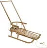 A wooden sled with a backrest and a pull rope, isolated on a white background. Produktbild-Vorschau