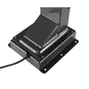 Close-up view of the base of a black metal TV lift mechanism, showing a cable entering a housing unit. Produktbild-Vorschau