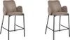 LABEL51 Barhocker Joni – Taupe – Micro-Wildleder – Sitzhöhe Produktbild-Vorschau 1