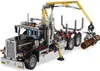 A Lego Technic logging truck with a crane and logs. Produktbild-Vorschau