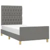 vidaXL Bettgestell mit Kopfteil Dunkelgrau 90x190 cm Stoff Produktbild-Vorschau 4