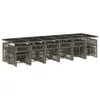 17-tlg. Garten-Essgruppe mit Kissen Grau Poly Rattan Produktbild-Vorschau 3