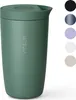 Thermobecher Edelstahl 350ml Deckel Kaffee Becher isoliert Produktbild-Vorschau 1