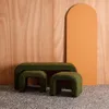 sweeek - Bank und Satzhocker Bouclé - Khaki Produktbild-Vorschau 2