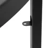 A close-up of a black metal table base with a small mounting bracket. Voir les images du produit