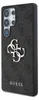 A black phone case with a textured pattern and a silver Guess logo and text. Produktbild-Vorschau