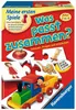 The image shows the packaging of a children's board game. The packaging is red and features colorful illustrations of puzzle pieces, a train, and children. Text on the packaging describes the game's title, age range, and benefits. Anteprima dell’immagine prodotto
