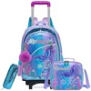 Schulranzen Trolley Mädchen Blau Lila Meerjungfrauen mit Produktbild-Vorschau 1