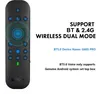 A remote control with text describing its features. Produktbild-Vorschau