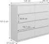 Ladekast Vicco Calisto Wit 39 x 101.5 cm, Model 41299 Productafbeelding-voorbeeld 3