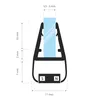A cross-section diagram of a shower door seal with magnetic strips and dimensions indicated. Produktbild-Vorschau