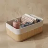 Set mit 3 Bambuskörben mit Stoffeinlage, 30 x 20 x 13 cm Produktbild-Vorschau 8