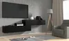 A modern living room with a wall-mounted TV stand, TV, armchair, and floor lamp. Náhľad obrázku produktu