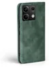 A green flip case for a smartphone is shown from the side. Produktbild-Vorschau