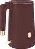 A product shot of a burgundy electric kettle with gold accents. Produktbild-Vorschau