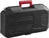 A black tool case with a red handle. Produktbild-Vorschau