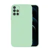 A light green phone case is shown from the back, with the phone screen visible on the right side. Produktbild-Vorschau