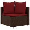 7-tlg. Garten-Sofagarnitur mit Kissen Braun Poly Rattan Produktbild-Vorschau 3