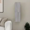 A tall, narrow, gray wood-grain cabinet mounted on a light beige wall. Produktbild-Vorschau