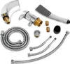 A collection of bathroom faucet and shower components laid out on a white background. Produktbild-Vorschau