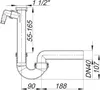 Dallmer Röhren-Siphon 100/1 m 1 Waschgeräte-Anschluss 11/2 Podgląd zdjęcia produktu 2
